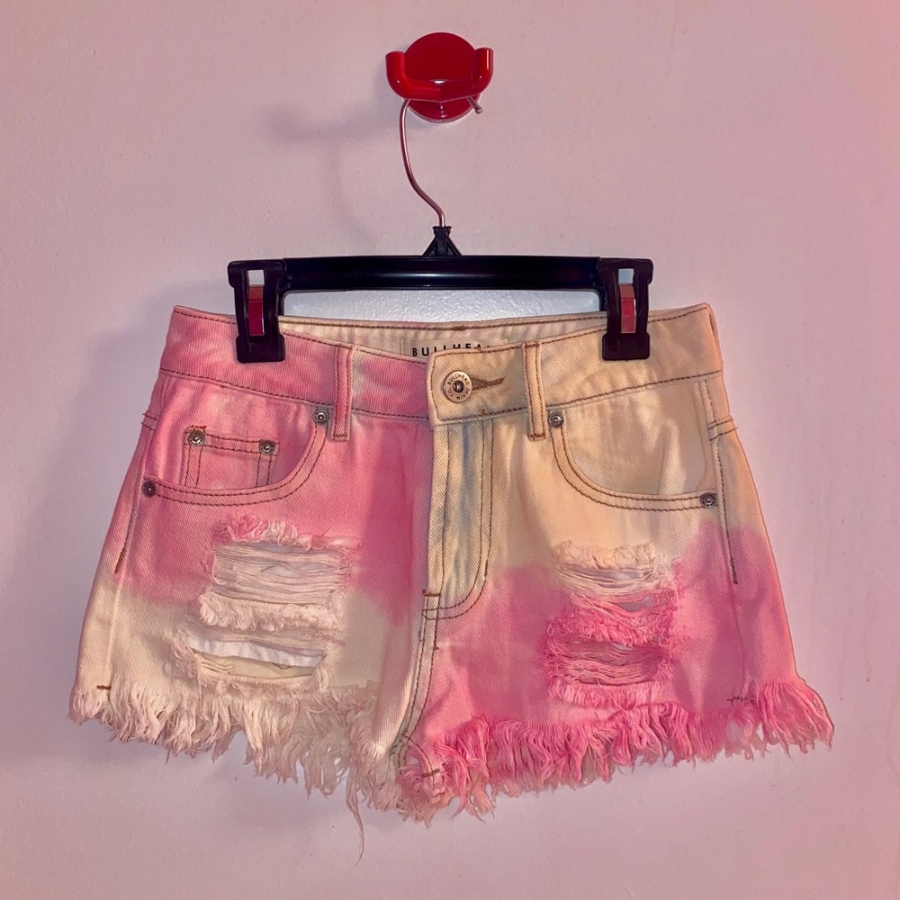 Bullhead Denim High Rise Short Pink Tie Dye Size 0